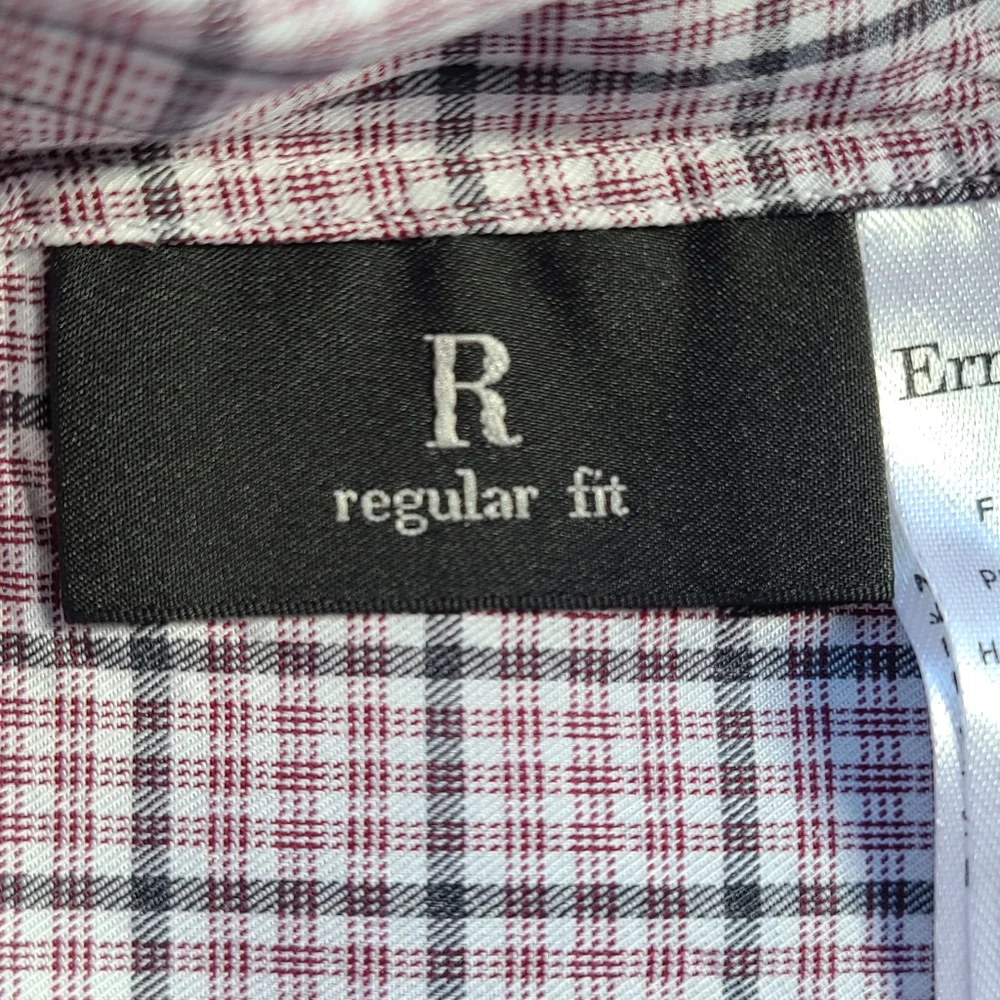 ERMENEGILDO ZEGNA 👕 Plaid Dress Shirt - 2XL, Red/Black/White - Picture 7 of 9